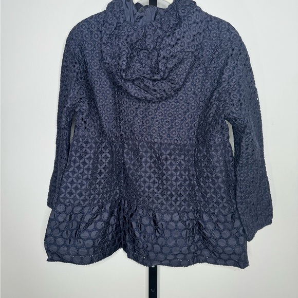 Moncler Navy Eyelet Embroidery Windbreaker - Size Small - Picture 2 of 8